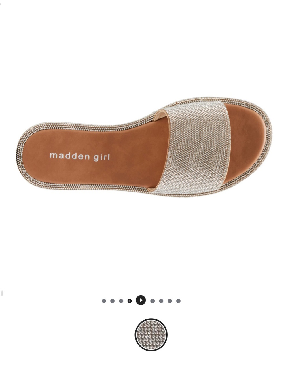 Madden Girl Rhinestone Slide Sandal - Champagne Gold